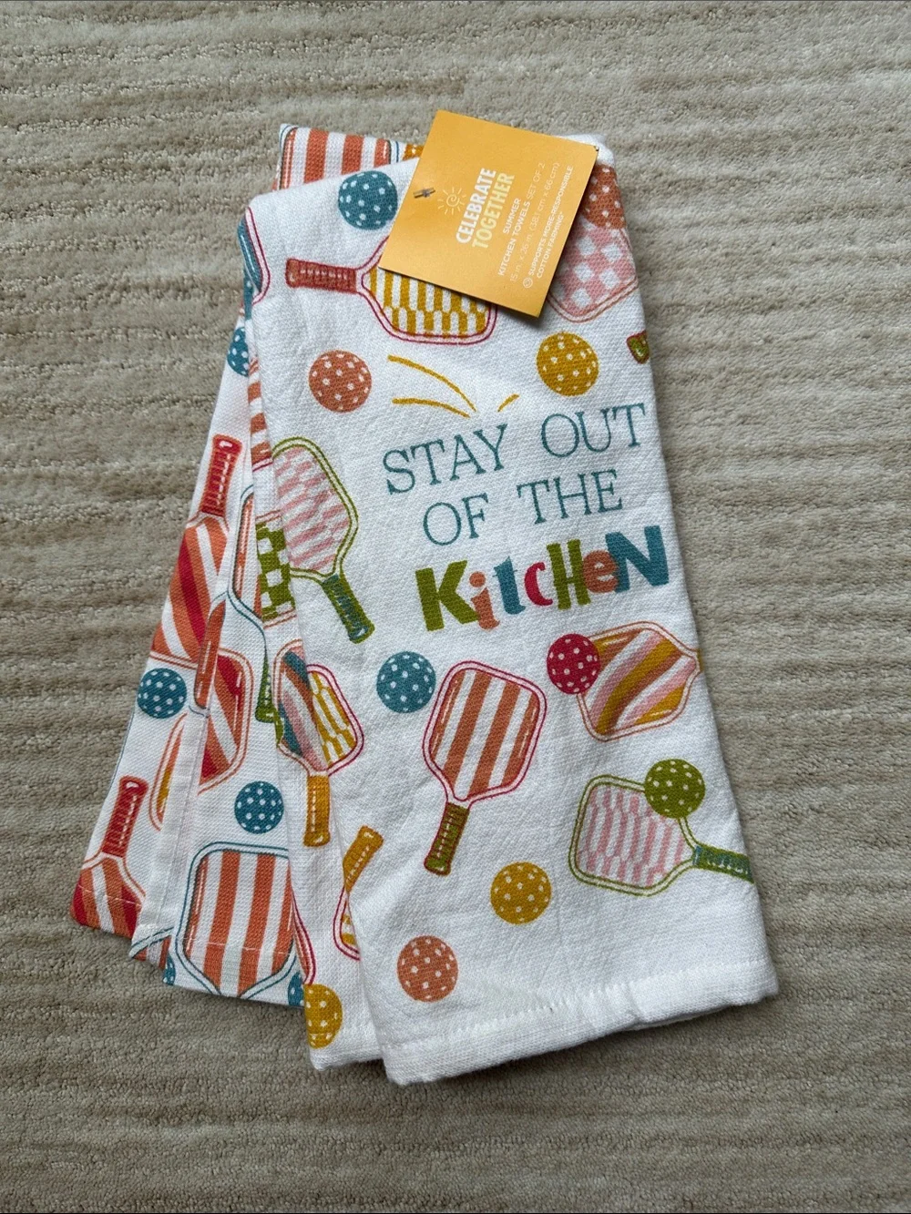 NWT Celebrate Together Set of 2 Kitchen Towels Pickleball Summer